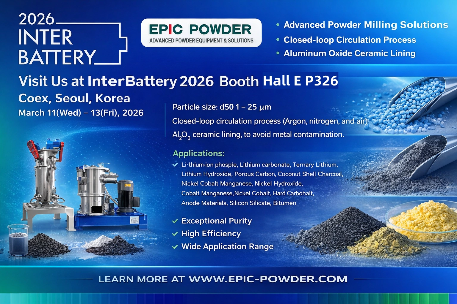 Molino de chorro entre baterías